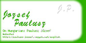 jozsef paulusz business card