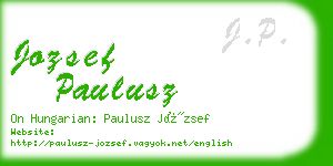 jozsef paulusz business card